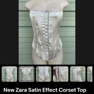 Zara Cream Satin Corset Top